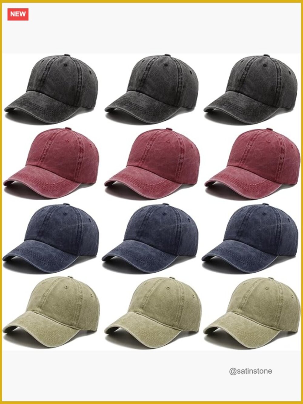 12 Pack Vintage Washed Baseball Caps Adjustable Distressed Twill Dad Hats Unisex
